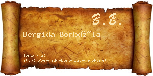 Bergida Borbála névjegykártya
